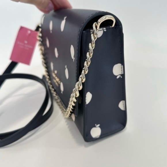 Kate Spade Carson Orchard Toss Blue Apple Print Convertible Crossbody Handbag 🍎 - Picture 13 of 15